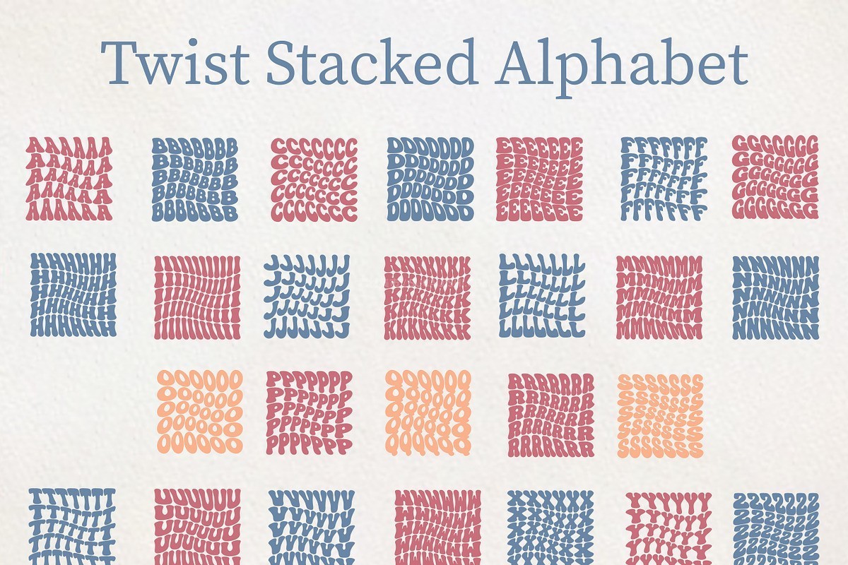 Spilt Stacked Bundle:11款创意堆叠效果装饰字体